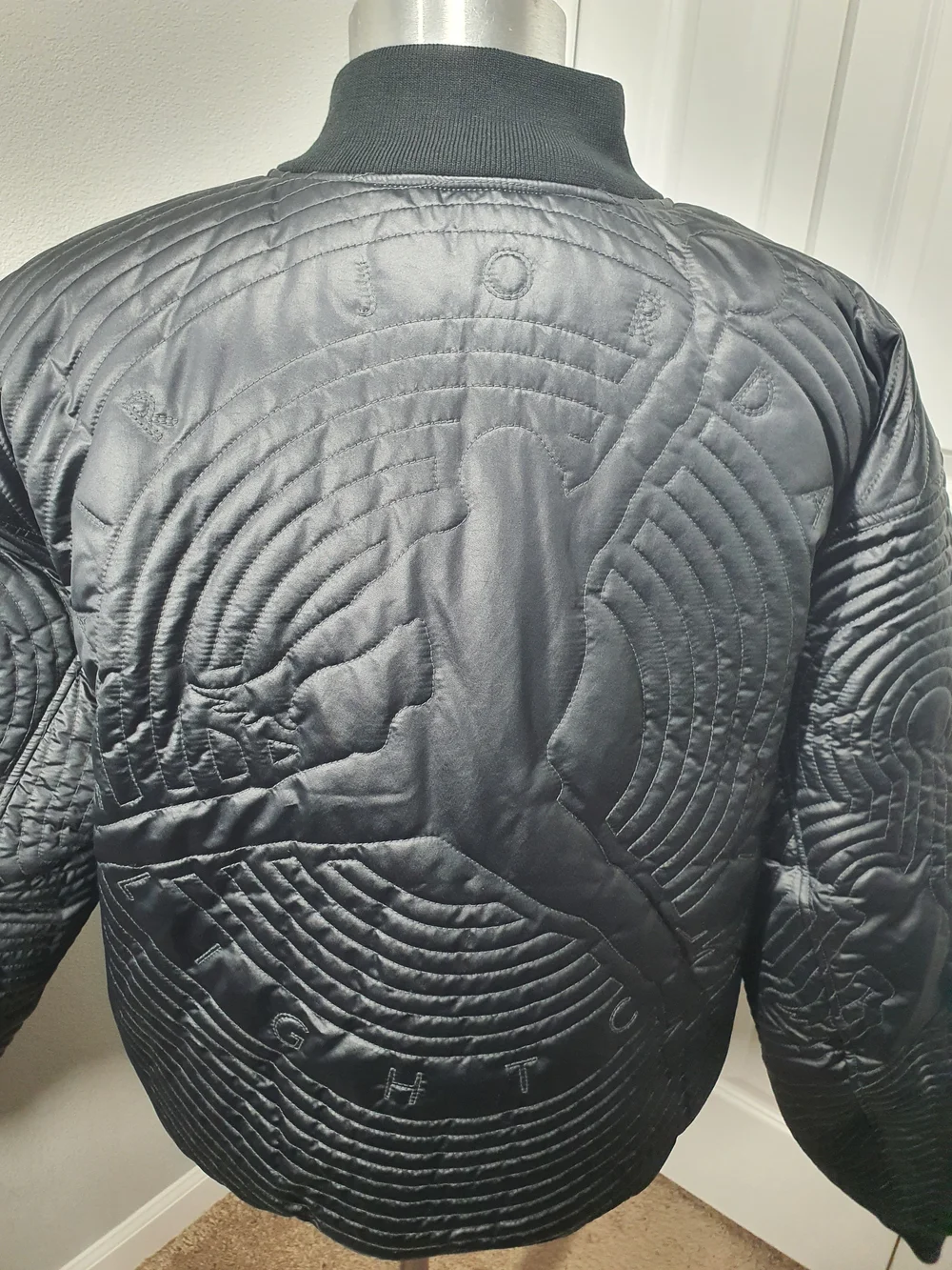 Jordan Bomber Jacket Full Zip Quilted Down Black II5314 010 Men's Size XL $300